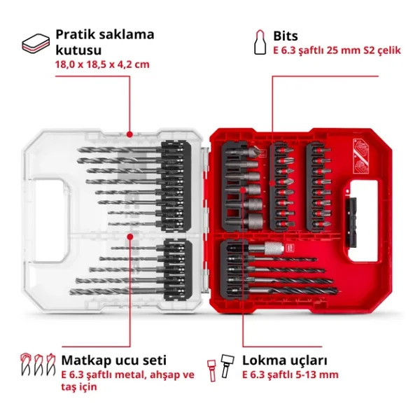 Einhell L-Case 40 Parça Delici Ve Vidalama Uç Seti - Görsel 7