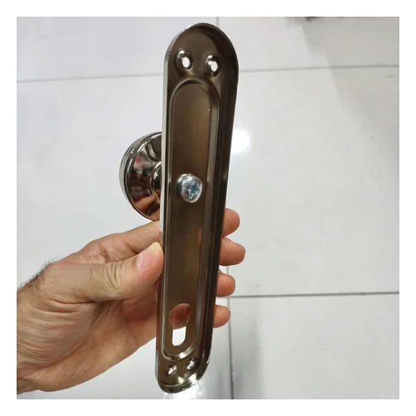 Badem10 Kumru Aynalı Niken Kapı Tokmağı Topuzu Kolu Metal Tokmak Yale - Görsel 6