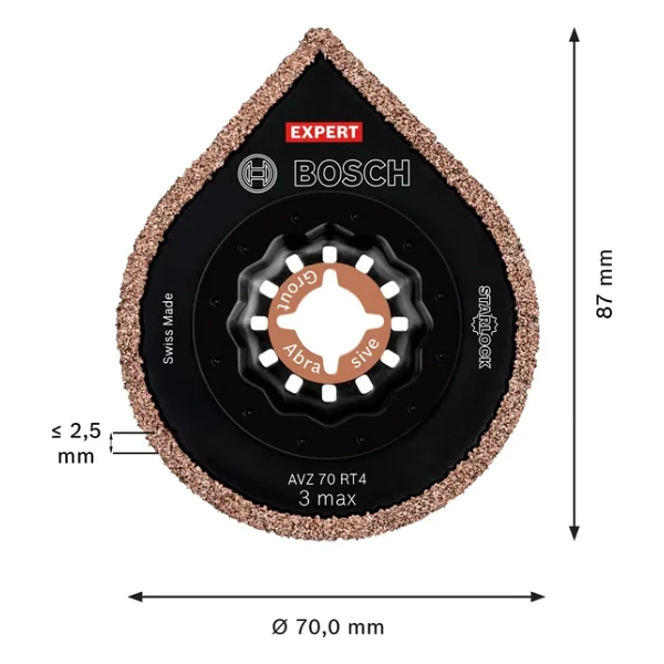 Bosch Professional 1x Expert 3 Max Avz 70 Rt4 Derzleme Tabanları (Harç, Harç, Ø 70 Mm, Aksesuar Çok Fonksiyonlu Makine) - Görsel 5