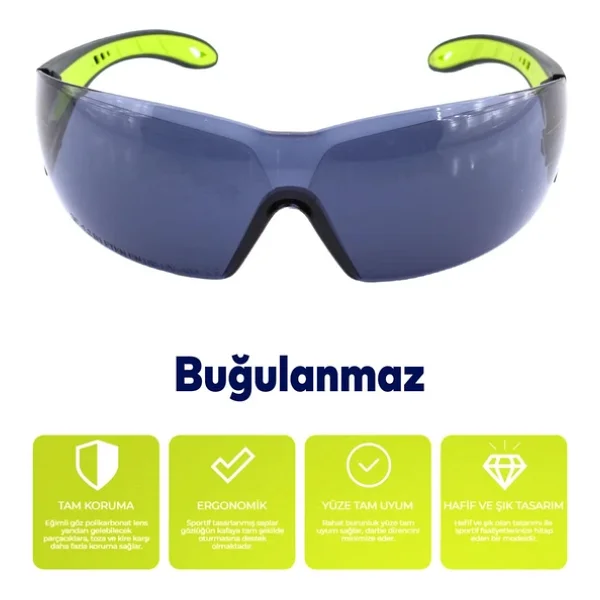 Badem10 Bisiklet Koşu Güneş Gözlüğü Uv Korumalı Sporcu Bisikletçi Buğulanmaz Gözlük Füme Silikon Kulaklık - Görsel 10