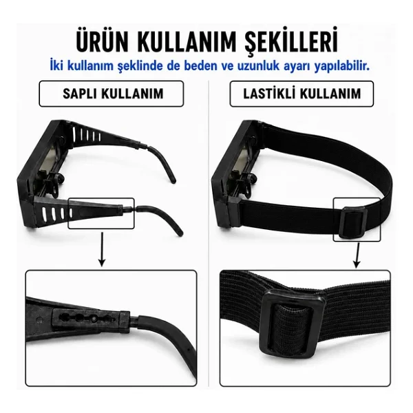 Sanplaza Kolormatik Otomatik Kararan Kaynak Gözlüğü Saplı Ve Lastikli Uv Koruyucu Kaynakçı Gözlüğü - Görsel 5