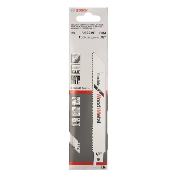 Bosch Professional Accessories - Flexible Serisi Ahşap Ve Metal İçin Panter Testere Bıçağı S 922 Vf - 2'li - Görsel 4