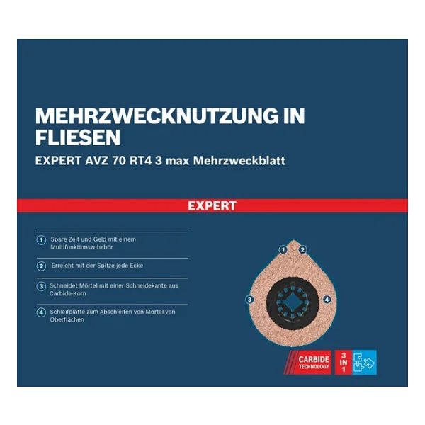 Bosch Professional 1x Expert 3 Max Avz 70 Rt4 Derzleme Tabanları (Harç, Harç, Ø 70 Mm, Aksesuar Çok Fonksiyonlu Makine) - Görsel 7