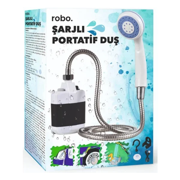 Robo Şarjlı Portatif Taşınabilir Duş - Görsel 5