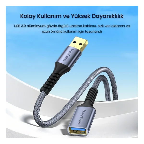 Veggieg V-U316 2 M USB 3.0 Uzatma Kablosu - Görsel 4