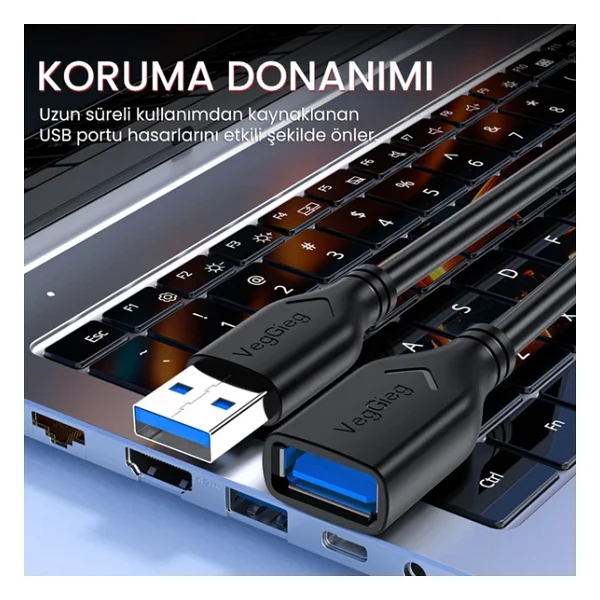 Veggieg V-U313 0.5 M USB 3.0 Uzatma Kablosu - Görsel 5