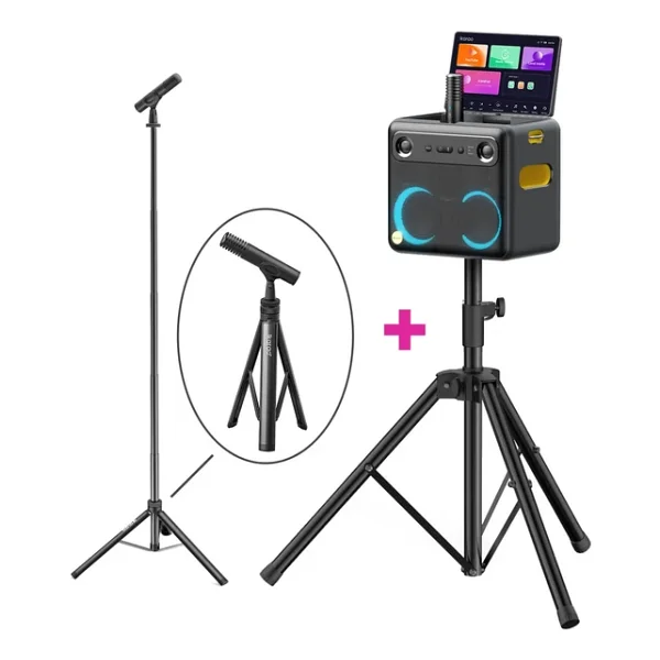 Ikarao Partybox Hoparlör Ve Mikrofon Standlı Break X2 600w Karaoke Bluetooth Hoparlör Seti - Görsel 4