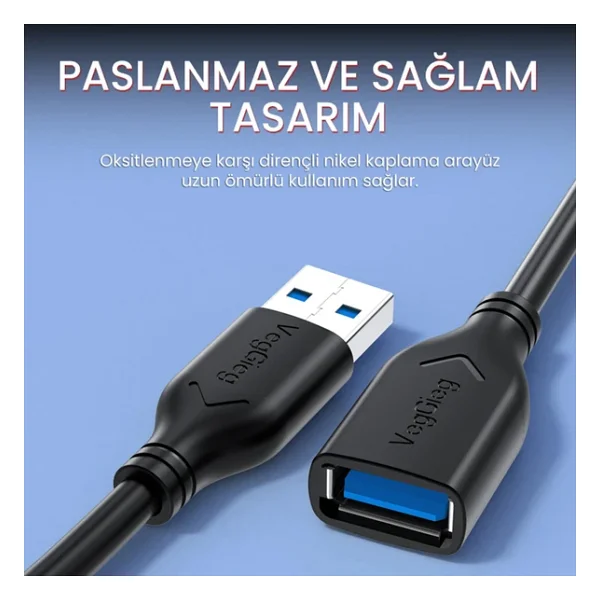 Veggieg V-U313 0.5 M USB 3.0 Uzatma Kablosu - Görsel 6