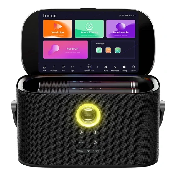 Ikarao Partybox Mikrofon Standlı Shell S1 280w Karaoke Bluetooth Hoparlör Seti - Görsel 7