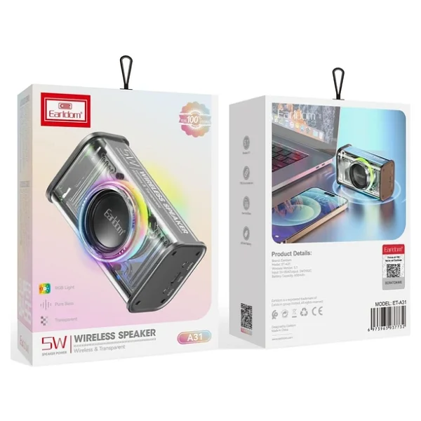 Earldom RGB LED Işıklı Bluetooth 5.1 Kablosuz Hoparlör - Görsel 2