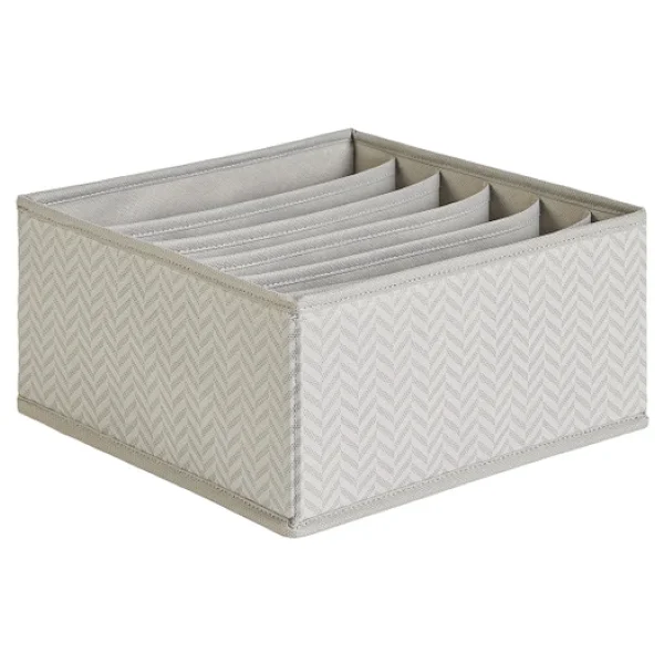 Ocean Home Textile 6 Bölmeli Gri Balıksırtı Çekmece İçi Düzenleyici Kutu 28 X 28 X 13 Cm - Görsel 4