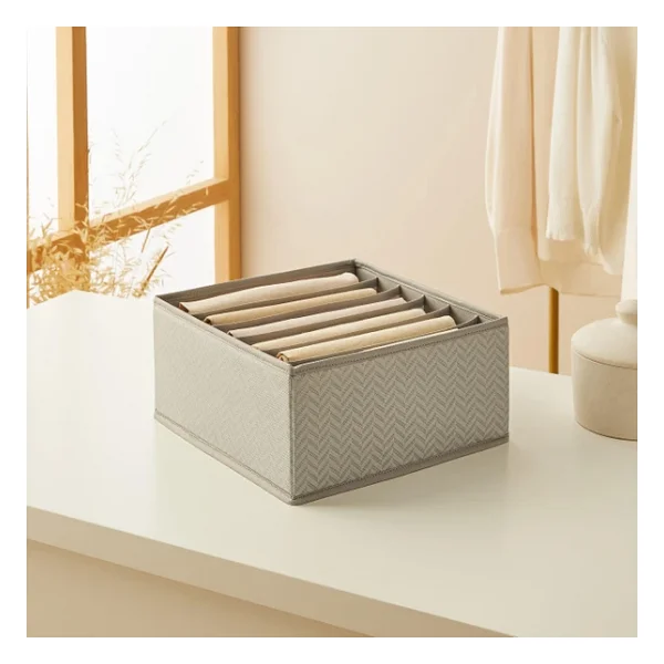 Ocean Home Textile 6 Bölmeli Gri Balıksırtı Çekmece İçi Düzenleyici Kutu 28 X 28 X 13 Cm - Görsel 6
