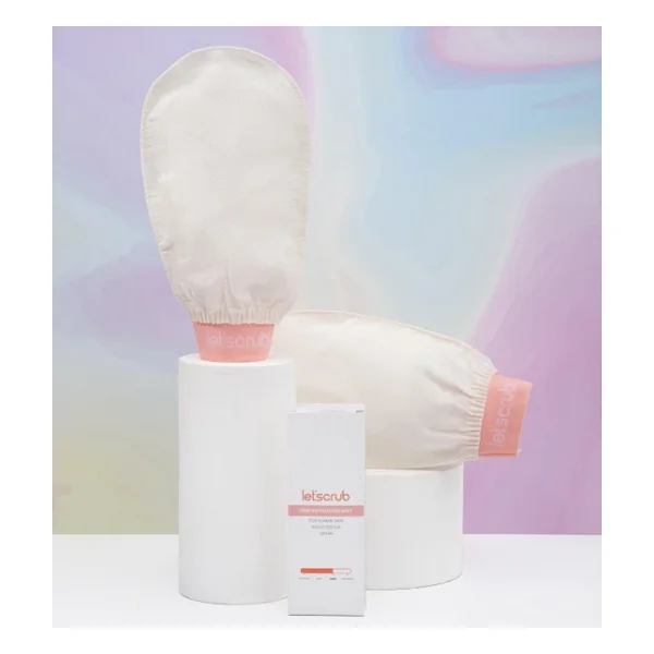 Let'scrub Ekru Banyo Duş Kesesi Peeling Eldiveni %100 Floş İpek Unisex - Görsel 5