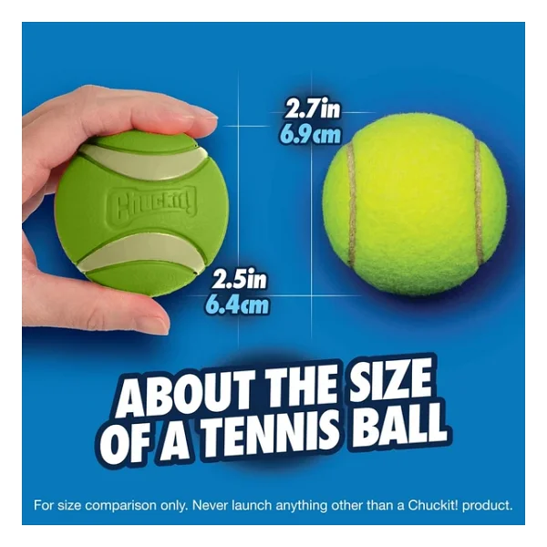 Chuckit! Max Glow Squeaker Gece Parlayan Sesli Köpek Oyun Topu - Yüksek Zıplama Gücü, Doğal Kauçuk, Suda Batmaz - Görsel 4