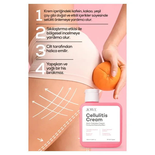 Jowe Cosmetic Cellulitis Sıkılaştırıcı Ve Nemlendirici 100 Ml Selülit Kremi - Görsel 5