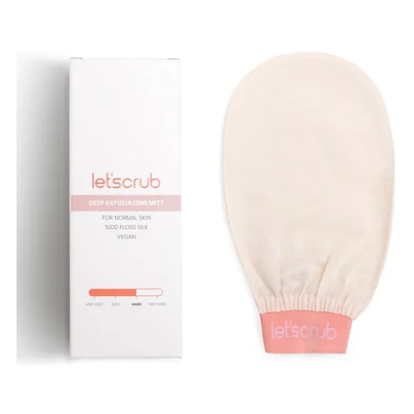 Let'scrub Ekru Banyo Duş Kesesi Peeling Eldiveni %100 Floş İpek Unisex - Görsel 2