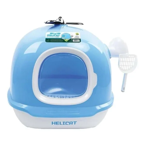 M-Pets Helicat 68.6x52.6x53.4 Cm Mavi Kapalı Kedi Tuvaleti - Görsel 4