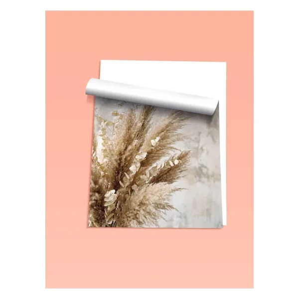 Zestia Poster Bej Pampas Otu Ve Okaliptüs Nötr Boho Kompozisyon Salon Dekoru, 30 X 40 - Görsel 2