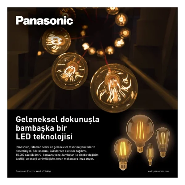 Panasonic Beyaz Sarı Işık 4 W E27 Rustik LED Ampul - Görsel 4
