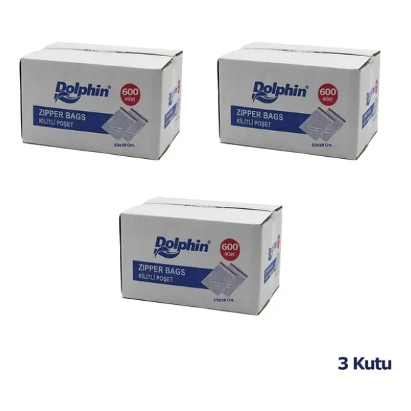 Dolphin Kilitli Şeffaf Buzdolabı Kilitli Saklama Poşeti Torba - 11x14 Cm. - 600 Adetlik 3 Kutu - Görsel 4