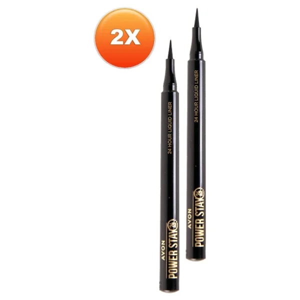 Avon Power Stay Blackest Black 2 Adet Likit Eyeliner - Görsel 6