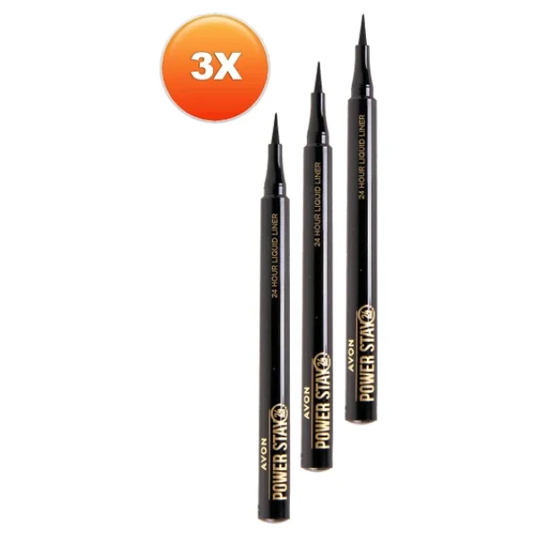Avon Power Stay Blackest Black 3 Adet Likit Eyeliner - Görsel 6
