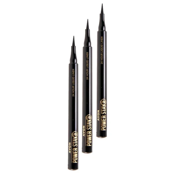 Avon Power Stay Blackest Black 3 Adet Likit Eyeliner - Görsel 5