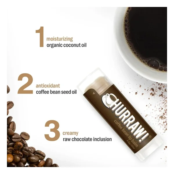 Hurraw Coffee Bean Lip Balm Kahve Dudak Balmı - Görsel 4