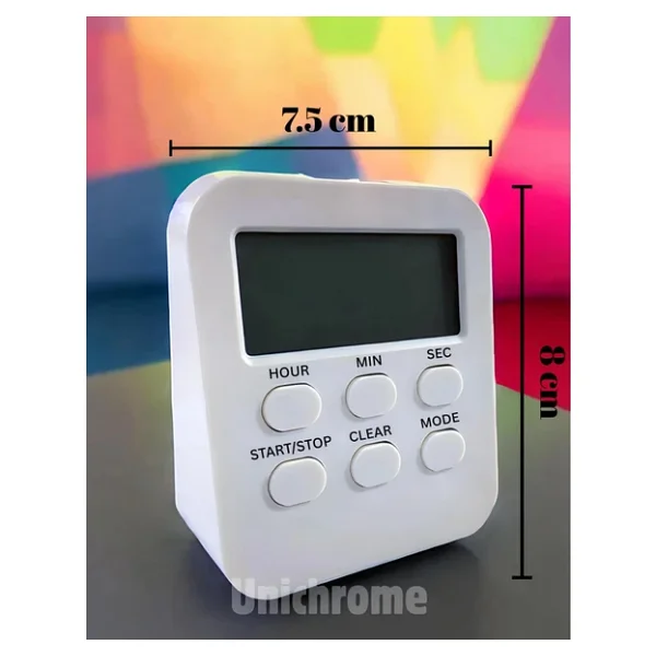 Öğrenci Ders Çalışma Saati Kronometreli Araç Saati Mutfak Bozdolabı Magnet Saat Zamanlayıcı Beyaz - Görsel 5