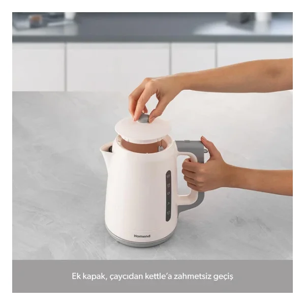 Homend 1756h 1800 W Cam Demlikli Beyaz Çay Makinesi - Görsel 2