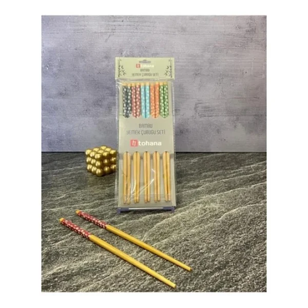 Tohana Bambu 10'lu Chopstick Yemek Çubuğu Seti - Thn5537 - Görsel 3