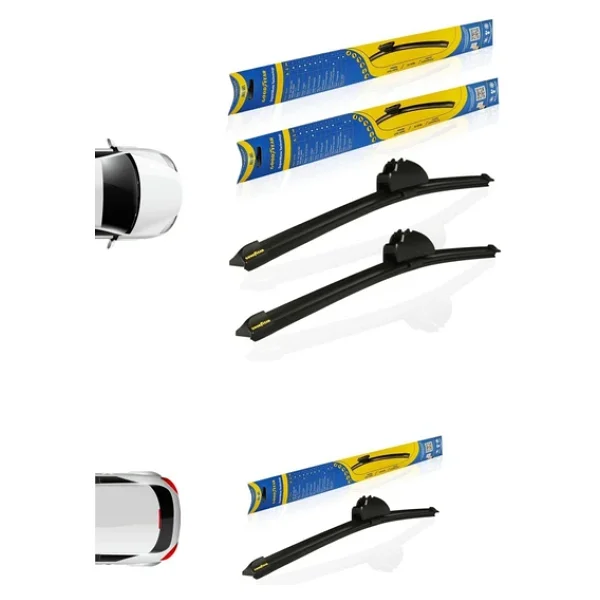 Goodyear Fıat Grande Punto Supermute Ön Ve Arka 3'lü Muz Silecek Takımı 2005-2014 Hatchback (530mm - Görsel 4