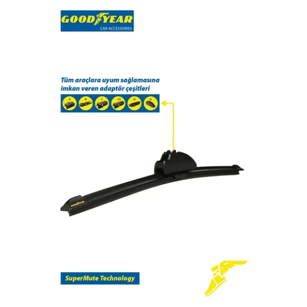 Goodyear Fıat Grande Punto Supermute Ön Ve Arka 3'lü Muz Silecek Takımı 2005-2014 Hatchback (530mm - Görsel 7