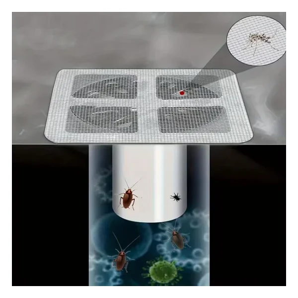 Jouis Gider Süzgeci Banyo Duş Tuvalet,Böcek Ve Haşere Engelleyici, Saç Küvet Drenajı Kapağı, 10 Adet, 10x10 Cm, Yapışkanlı 1.Sınıf - Görsel 4