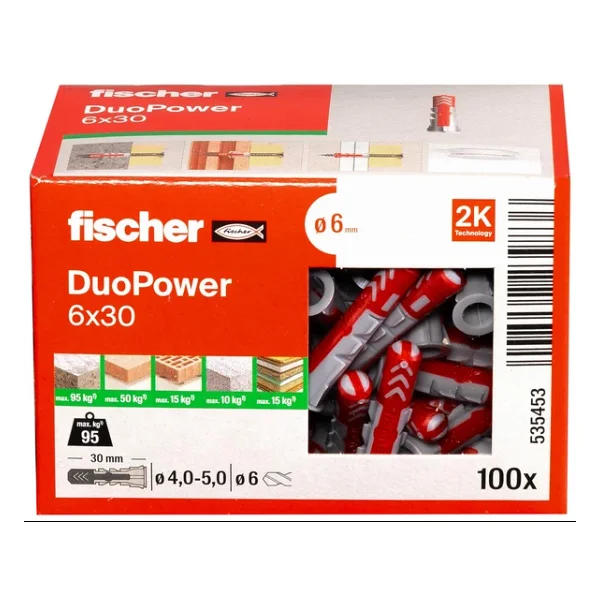 Fischer Duopower 6x30 Dübel 100 Adet - Görsel 4