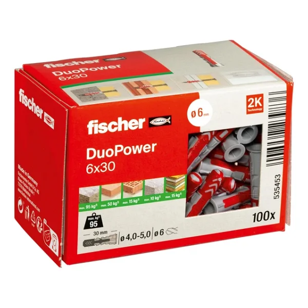 Fischer Duopower 6x30 Dübel 100 Adet - Görsel 3