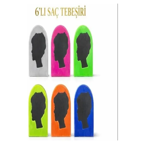 Saç Tebeşiri 6'lı Set Saç Renklendirici Tebeşir Saç Boyama Tebeşiri - Görsel 4