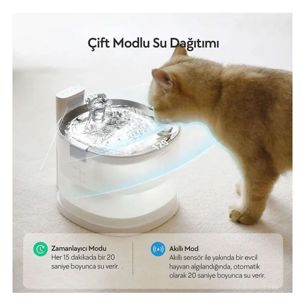 Cheerble E1+ 2 Lt Otomatik Kedi Su Pınarı - Görsel 8
