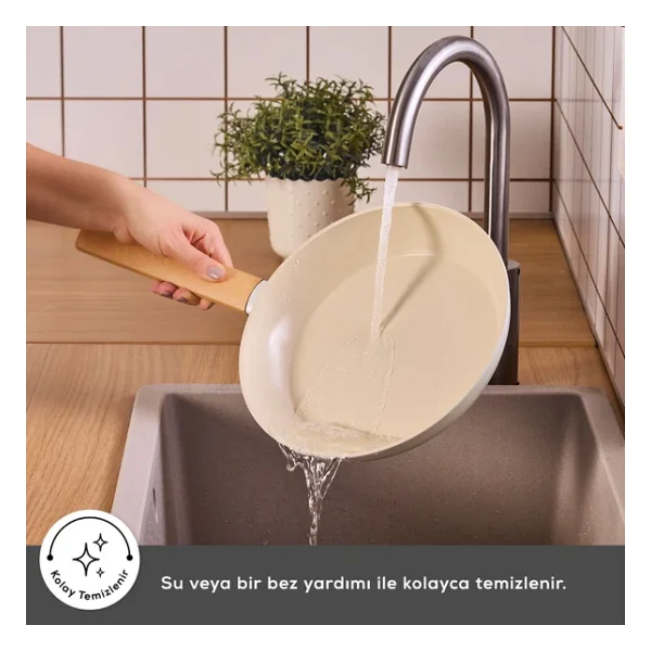 Karaca Swiss Crystal Almond Cream İndüksiyon Tabanlı 18 cm Tava - Görsel 7