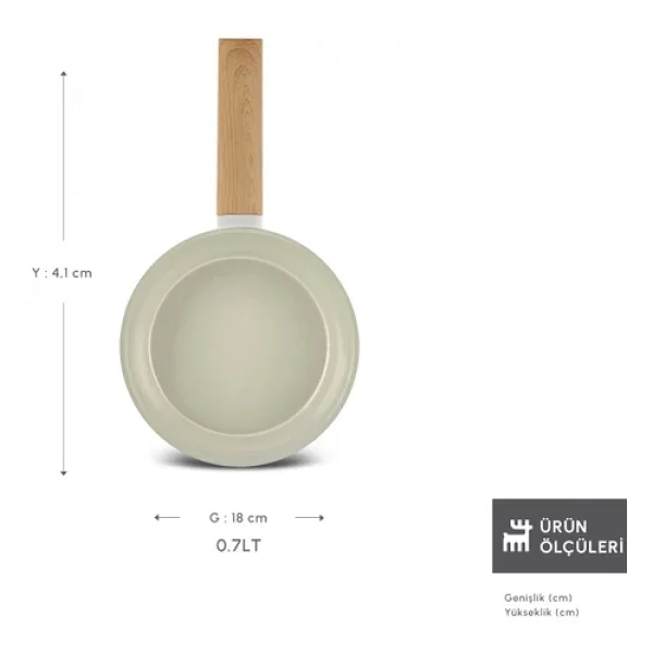 Karaca Swiss Crystal Almond Cream İndüksiyon Tabanlı 18 cm Tava - Görsel 2