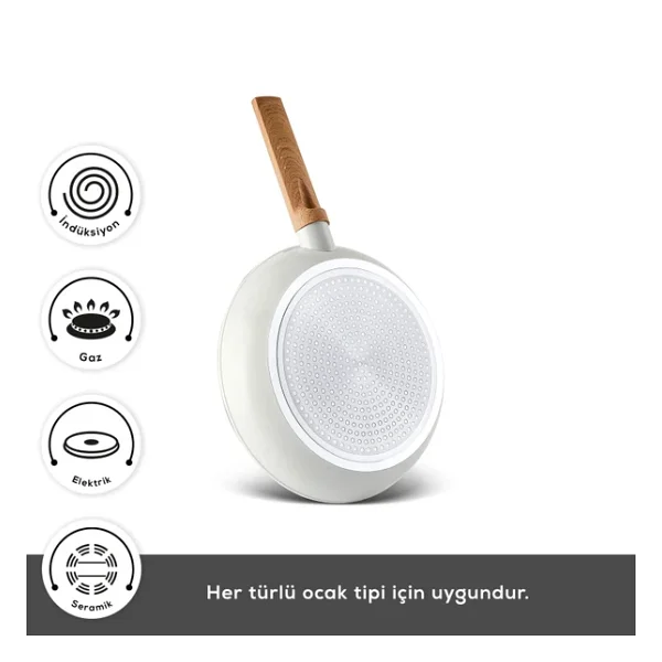 Karaca Swiss Crystal Almond Cream İndüksiyon Tabanlı 18 cm Tava - Görsel 3