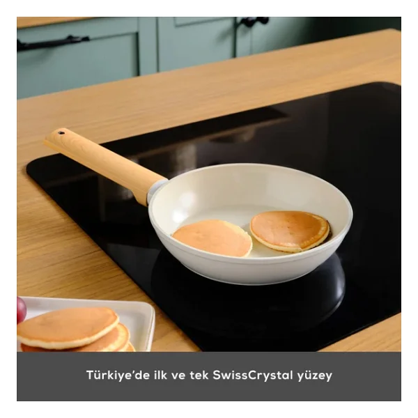 Karaca Swiss Crystal Almond Cream İndüksiyon Tabanlı 18 cm Tava - Görsel 4