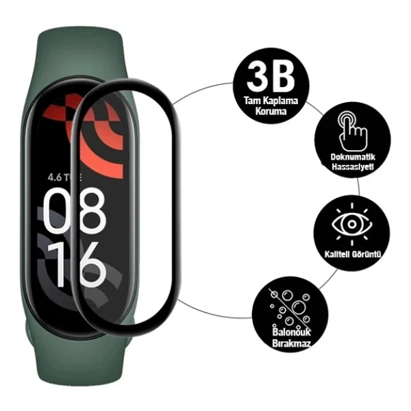 Xiaomi Mi Band 7 3d Full Kaplama Ekran Koruyucu Pet+Pmma-(5775) - Görsel 3