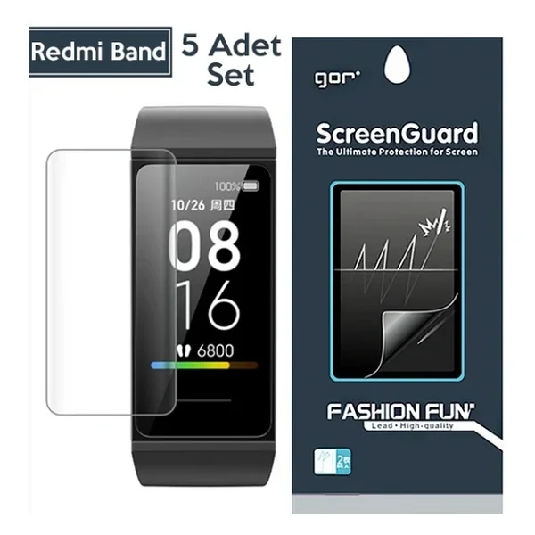 Gor Xiaomi Mi Band 5-4 Akıllı Bileklik Ekran Koruyucu 5 Adet Set-(5775) - Görsel 2