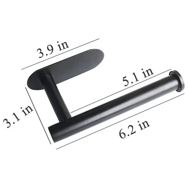 Kendinden Yapışkanlı Tuvalet Kağıtlığı - Mat Siyah Modern Banyo Rulo Askısı - Görsel 5