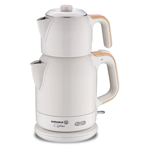 Korkmaz A331-14 Çaytema Vanilya/Ahşap 1600 W Çelik Çay Makinesi - Görsel 3