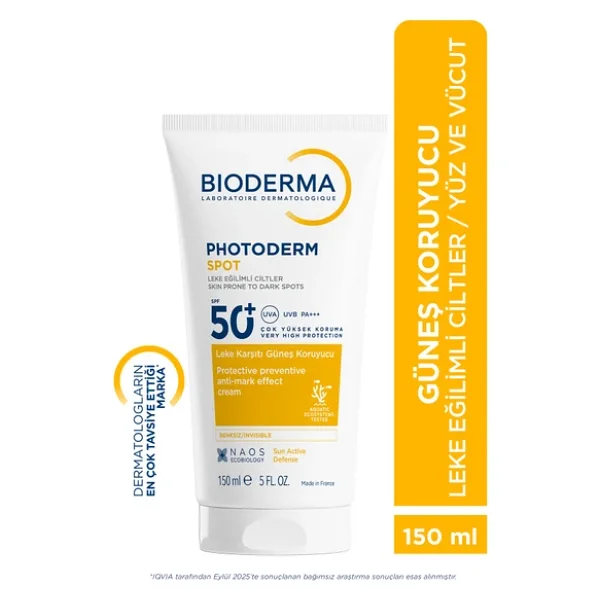 Bioderma Photoderm Spot Spf 50+ Leke Karşıtı Tüm Ciltler İçin Yüz & Vücut Güneş Kremi 150 Ml - Görsel 3