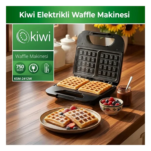 Kiwi Ksm-2405k Siyah Çocuk Waffle Makinesi - Görsel 9