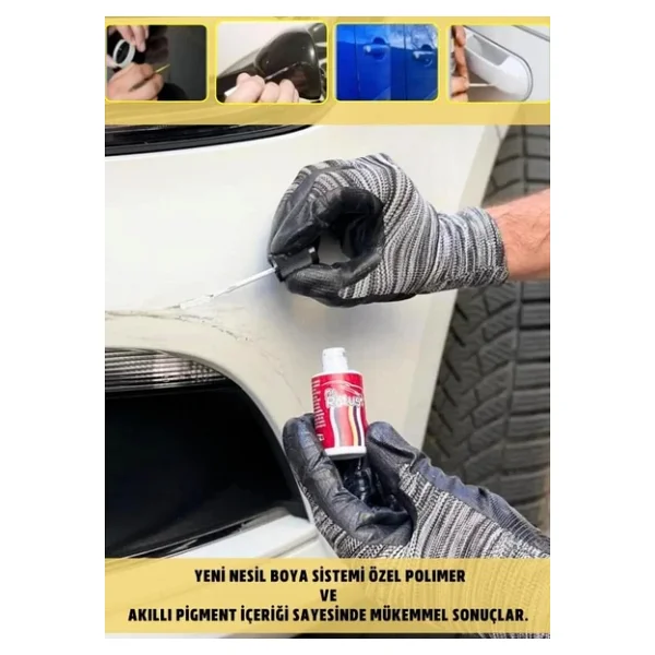 Honda Pcx Sedefli Beyaz Rötuş Boyası Seti - 25+25 Ml Çift Şişe Astar + Sedefli Beyaz Boya Çizik Giderici Ve Rötuş Tamir Kiti - Görsel 2
