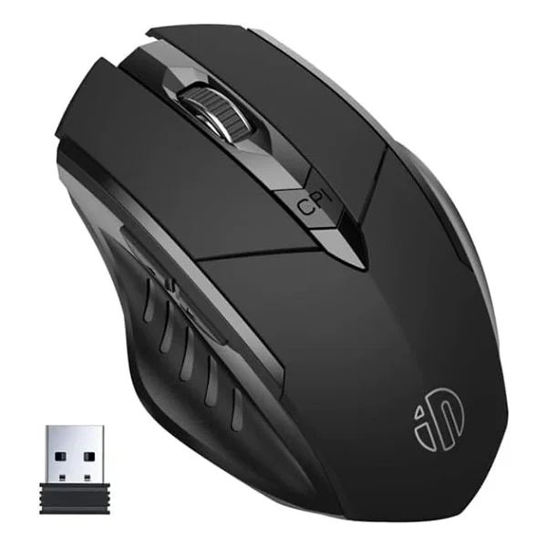 Inphic Pm6 Kablosuz Fare, Şarj Edilebilir Sessiz Kullanım 2.4g 700 mAh USB Mouse - Siyah - Görsel 3